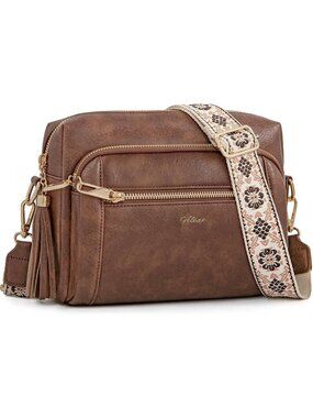 Women Coffee Brown Vegan Leather Purses Stylish Designer Pockets Crossbody Bags